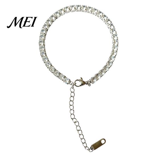 Decorative Ankle Jewelry 4mm Cubic Zirconia Classic Tennis Bracelet, Adjustable Rhinestone Anklet Foot for Women, Hypoallergenic Dainty Bracelet