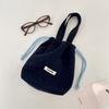 Woolen small polka dot drawstring bundle mouth bag portable small bag going out shopping sundries portable bento bag