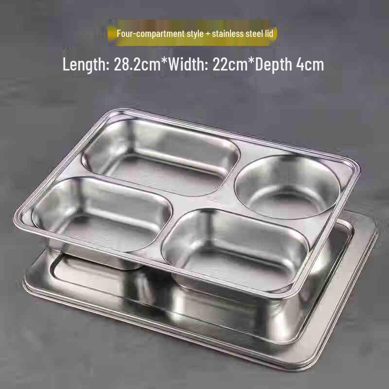 304 Stainless Steel Divided Canteen Tray