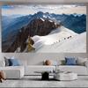 Sunshine Golden Mountain Tapestry Wall Hanging Decor SnowCapped Mountain Headboard for Bedroom Living Room
