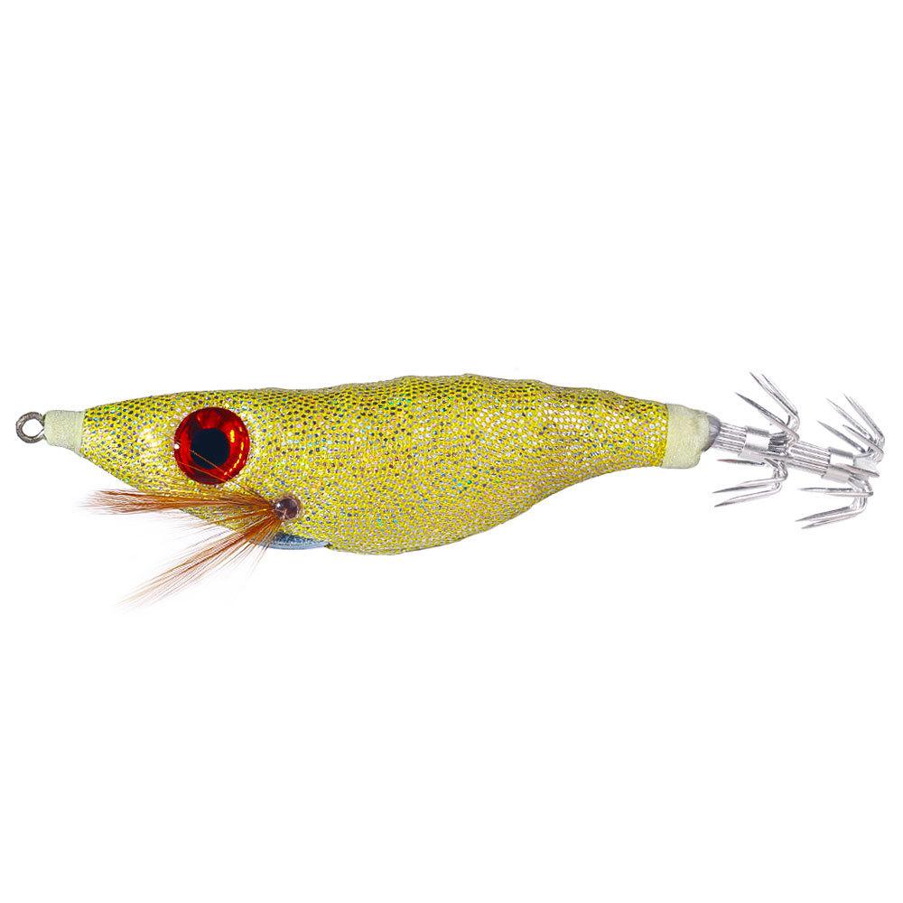 10CMLuminous Wood Shrimp9GSet of Big Eye Shrimp Lure Bait Squid Hook High Simulation Bait Night Fishing Bass Special for Bluefis