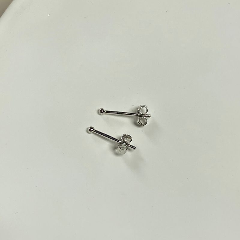 

S999 Sterling Silver Women s Mini Sleep No Need to Take off Stud Earrings 1.5m Mini White Gold Pair