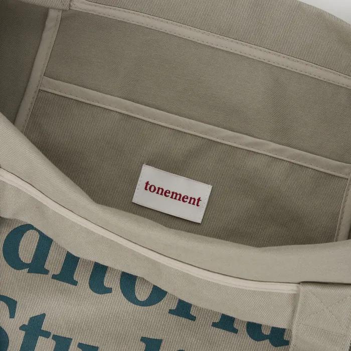 SLOGAN WASHED ECO BAG - GRAY