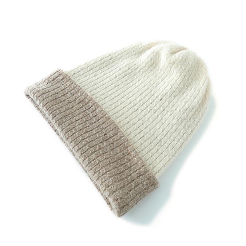 Women's Cashmere Hat Qinghe Cashmere 30% Cashmere 70% Wool Women's Autumn and Winter Cashmere Headscarf Soft and Warm