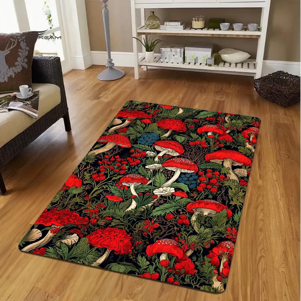 Creative INS Witch Forest Red Mushroom Magic World Carprt for Living Room Bedroom Decor Soft Area Floor Mat Kitchen Rug Gift