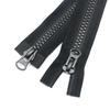 #8 Schwarzer Harz-Reißverschluss, Doppelkopf, 5m für Schlafsäcke & Zelte