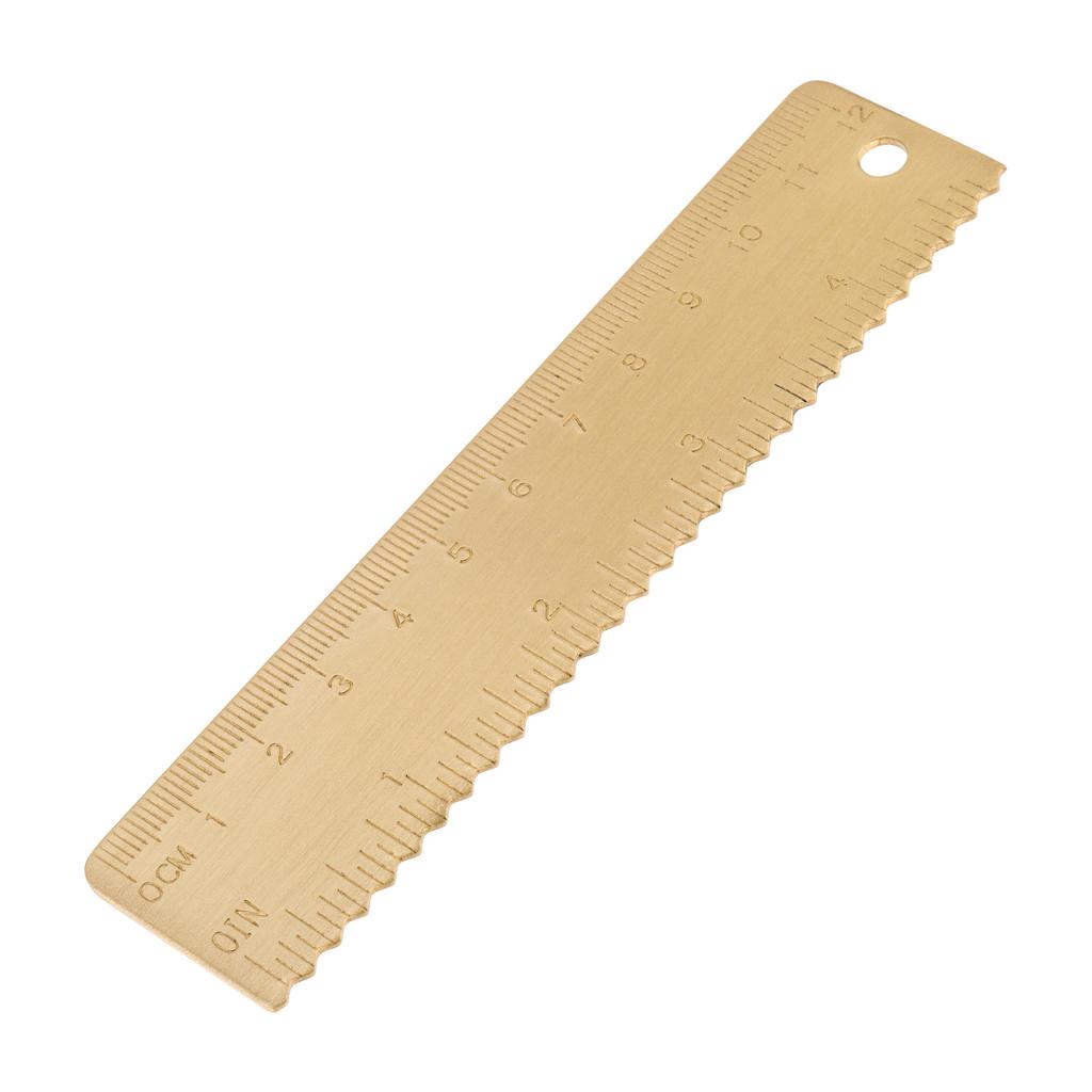 Mini 120mm do 4 cali Mosiężna Linijka z Falowaną Krawędzią Wytrzymały Zakładka Narzędzie do Rysowania Linii