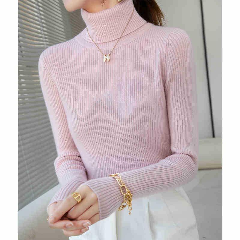 Turtleneck Sweater Women's Winter Inner Wear Autumn and Winter New Slim-fitting and Thin Solid-color Knitted Bottoming Shirt