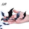 Halloween Bat Wall Stickers 3D Bats Decor Black Stickers Waterproof Shaped Art Scary Plastic DIY Room Decal for Indoor Party Supplies Outdoor Decor