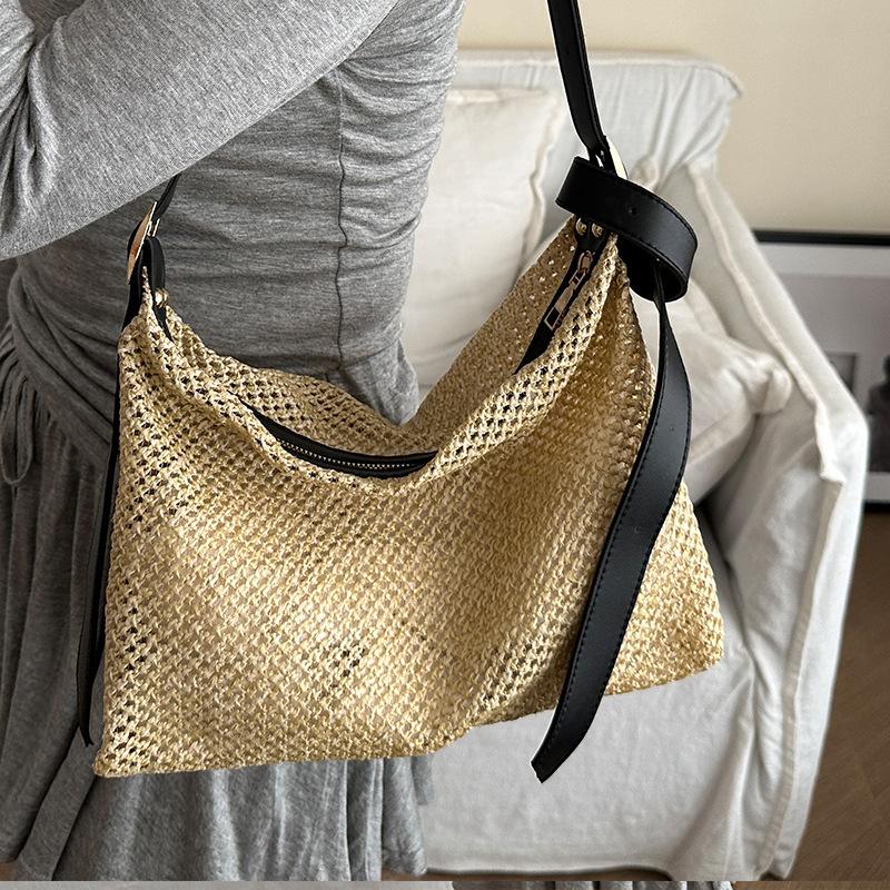 Large Capacity Woven Bag for Women Summer Fashion Crossbody Bag for Women Ins College Students Commuting Toy Bag