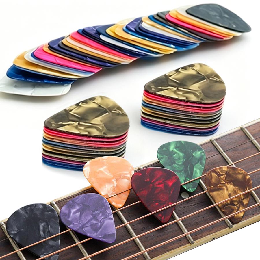 36pcs Celluloid Guitar Pick ABS Plectrums for Acoustic Electric Bass Ukulele String Instrument Music Performance Accessories XJM