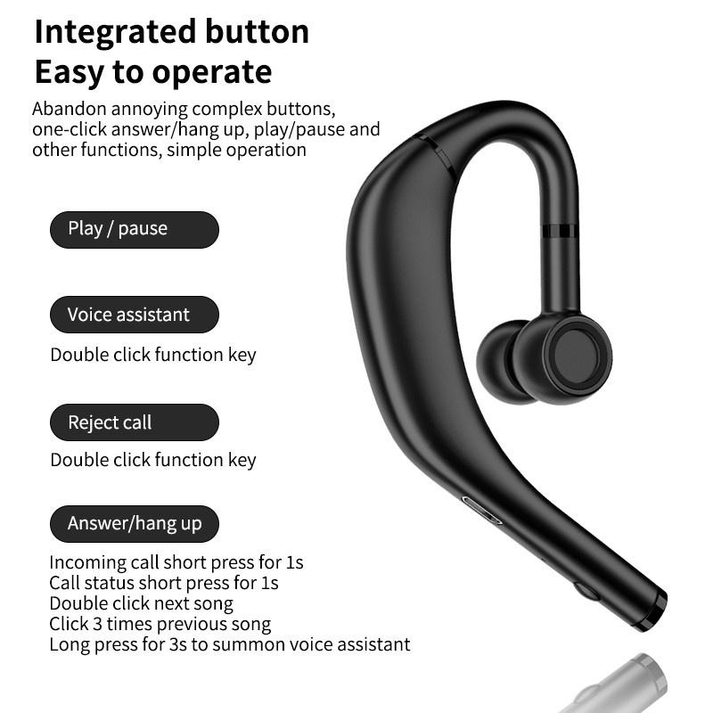 Wireless Bluetooth5.0 Headphone Waterproof Sport Bluetooth Headset Long Standby Noise Cancelling Business Earphone with Microphone