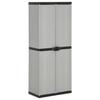 Vidaxl Armadio da Giardino con 3 Ripiani, Grigio-Nero, 68X40X168 Cm