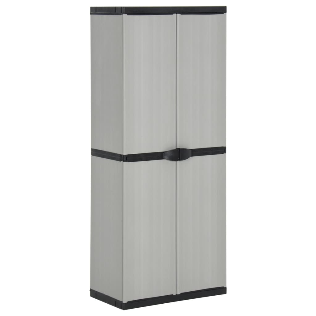 Garden Storage Cabinet with 3 Shelves Gray & Black 68 x 40 x 168 cm