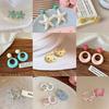Dopamine Color Circle Earrings Women's Summer Personality Sweet Versatile Silver Needle Earrings Fashion Design Contrasting Color Earrings