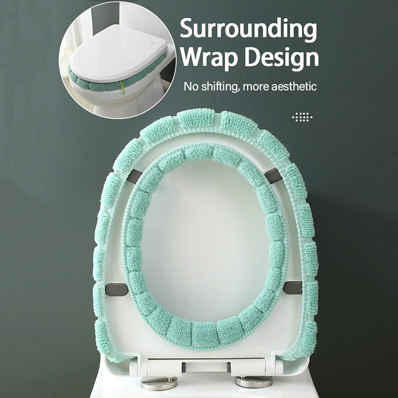 Washable Winter Warm Toilet Seat Cover Universal Cushioned Seat Cover for Toilet Bathroom Toilet Lid Accessories MTGT01