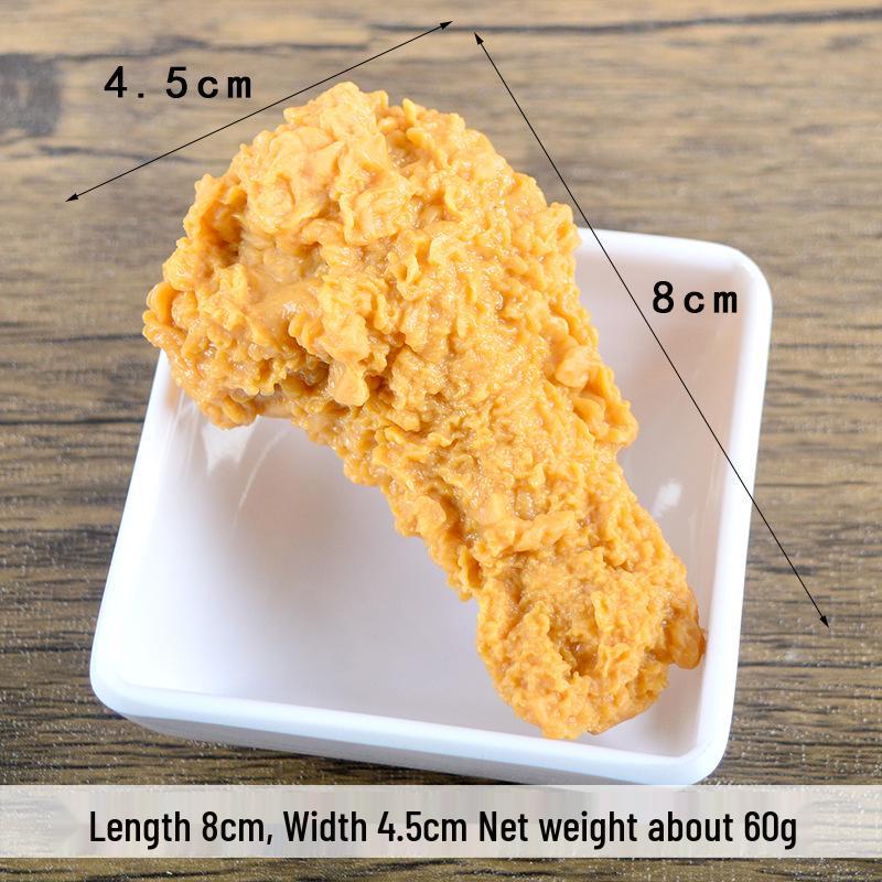 Simulated Fried Chicken Leg & Wing Keychain - Chicken Nugget & Popcorn Food Toy Pendant