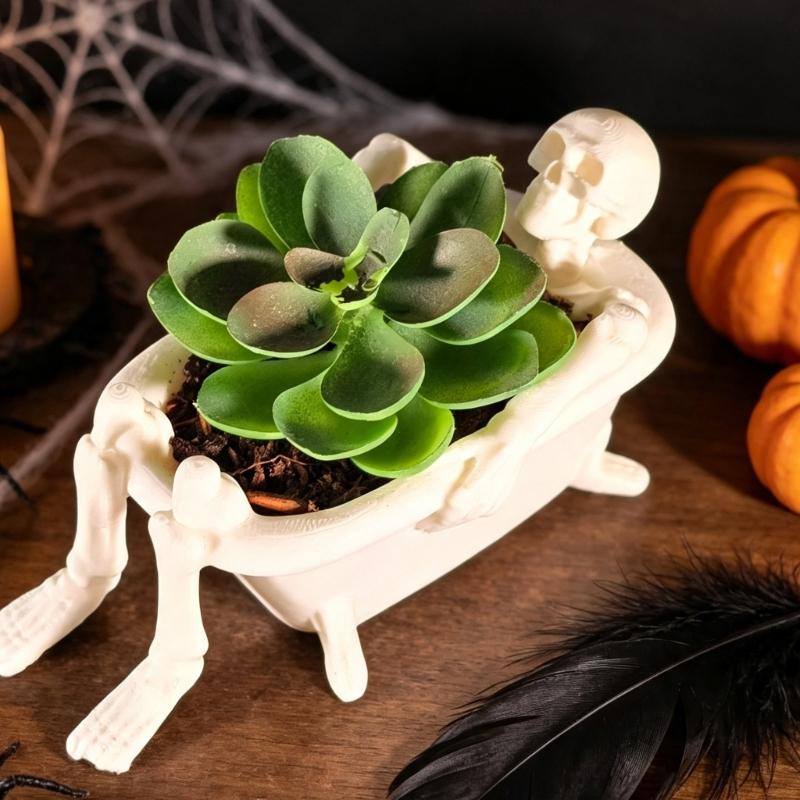 Desk Accent Skeleton Tub Holder, 3D Crafted Display Bowl for Shelf Styling, Entryway Storage, Indoor Room, Home, Study and Entry Use