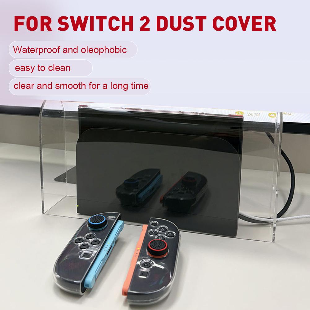 For Switch 2 dust-Proof cover, Anti-Scratch game console Protective Cover Transparent acrylic base