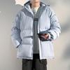 Cotton clothes men's winter thickened loose solid color windproof warm hooded casual down cotton bread clothes trendy brand jacket