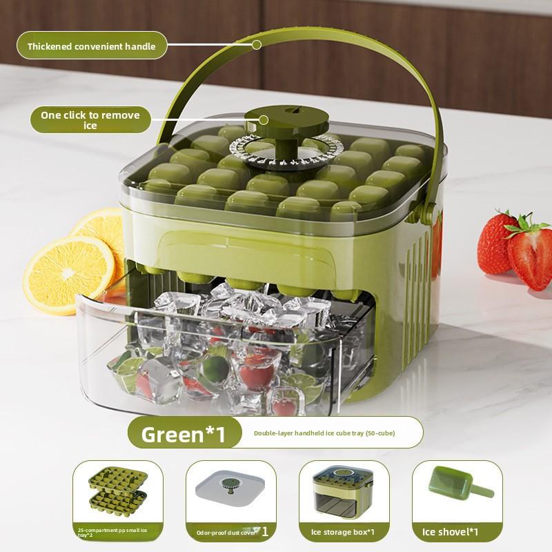 Food-grade Ice Cube Mold Bucket - Press-type Ice Cube Mold - Refrigerator for Freezing Ice Cubes - Food Storage Box - Ice Cube Mold