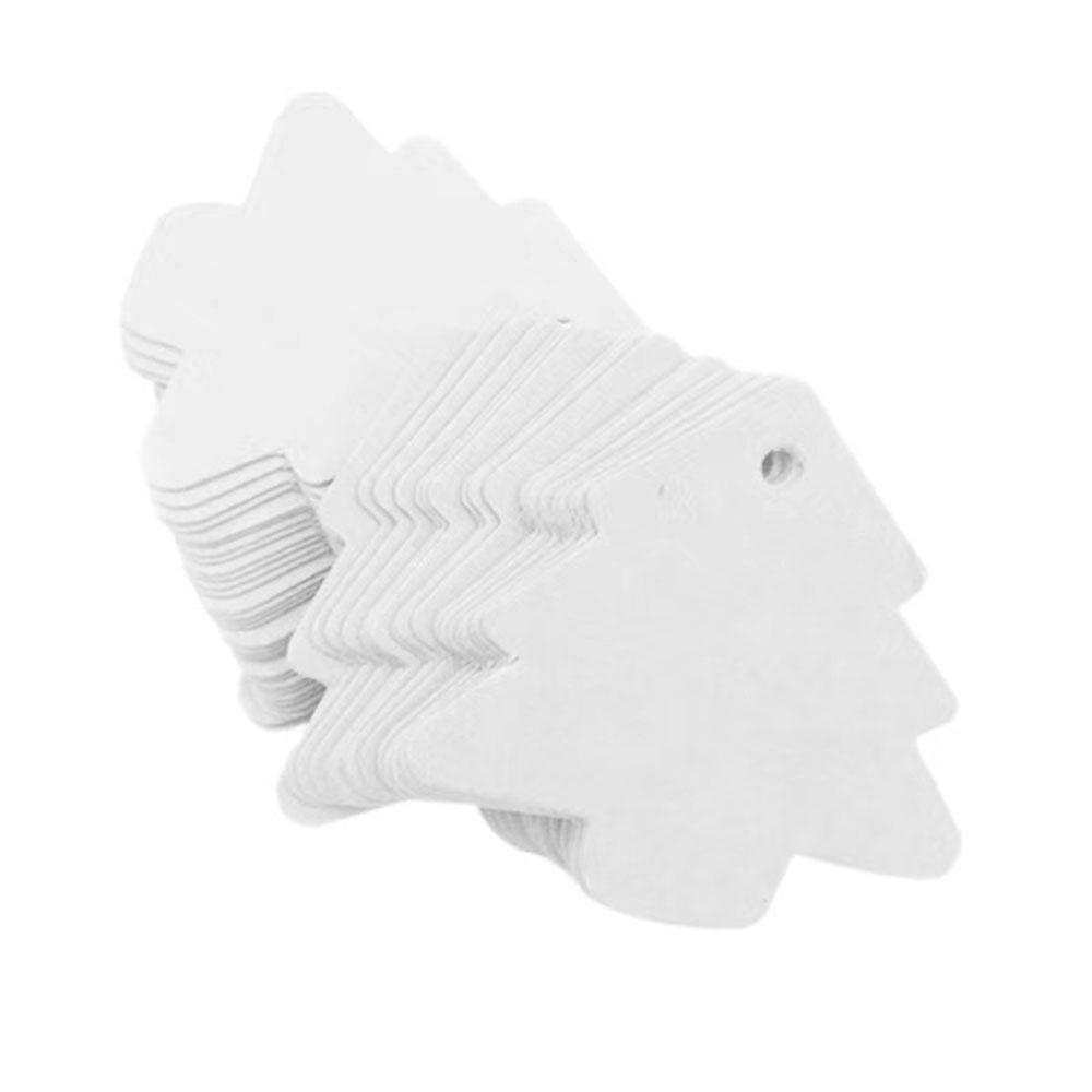 100pcs 5.5*5.4cm DIY Kraft Christmas Tree Shape Hang Tag Christmas Party Deco Paper Cards Gift Tag