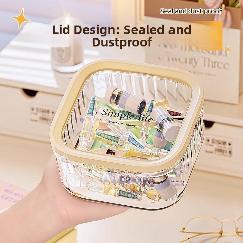 Waterproof Multifunctional Hair Accessory Organizer with Lid Pop Lid Desktop Multi-Purpose Storage for Beauty Essentials