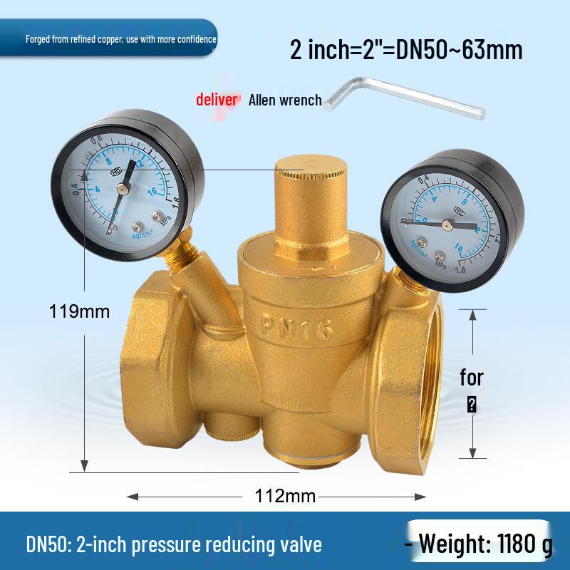 Adjustable Brass Water Pressure Reducing Valve for Heaters & Purifiers