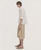 TAKEASY Deep Tuck Cotton Bermuda Shorts (Dark Beige)