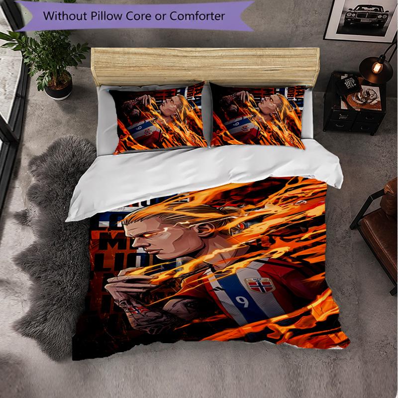 Biancheria da Letto a Tema Erling Haaland Set 3 Pezzi Copripiumino Biancheria da Letto Decorativa Per Stanza Adolescenti Decorazione Casa