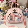 Japanese Style Transparent Itabag Harajuku Canvas Tote Bag Fashion Capybara Shoulder Bag  Travel