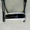 Premium Quality White/Black Color 5 Row Crystal Dressage Leather Bridle.