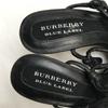 Burberry Blue Label Wedge Sandals [23.0/Black] Ribbon Pumps High Heels