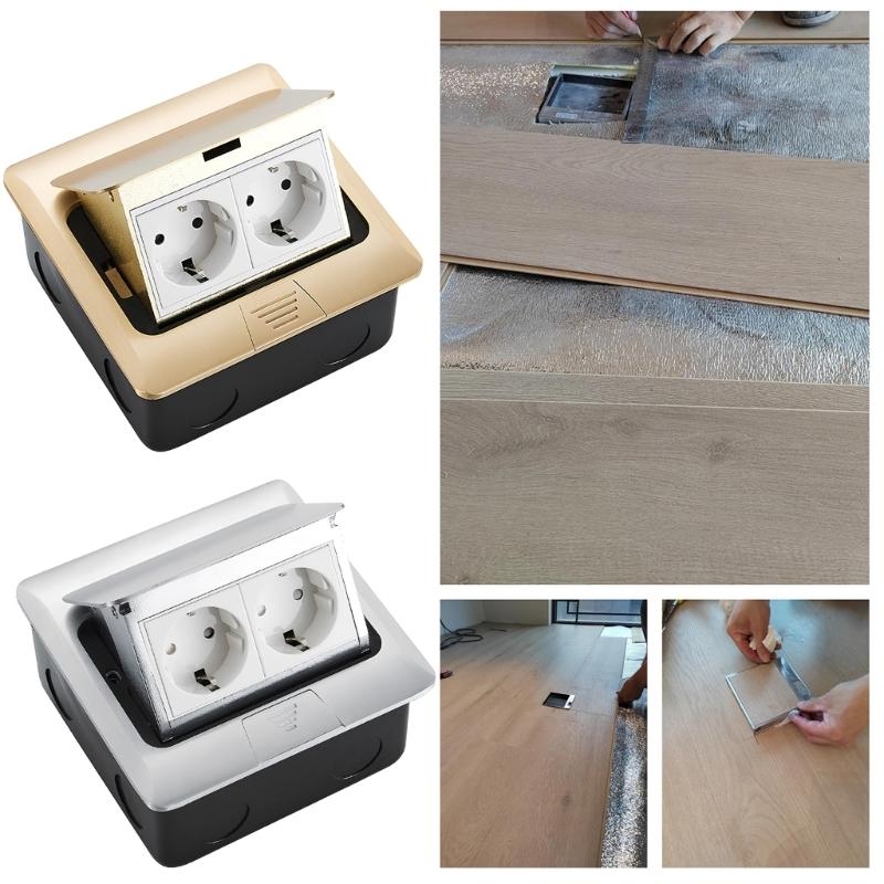 Waterproof 2 Way Floor Socket Flat Floor Concealed Socket Universal Power Outlet Electrical Switches For Home Office