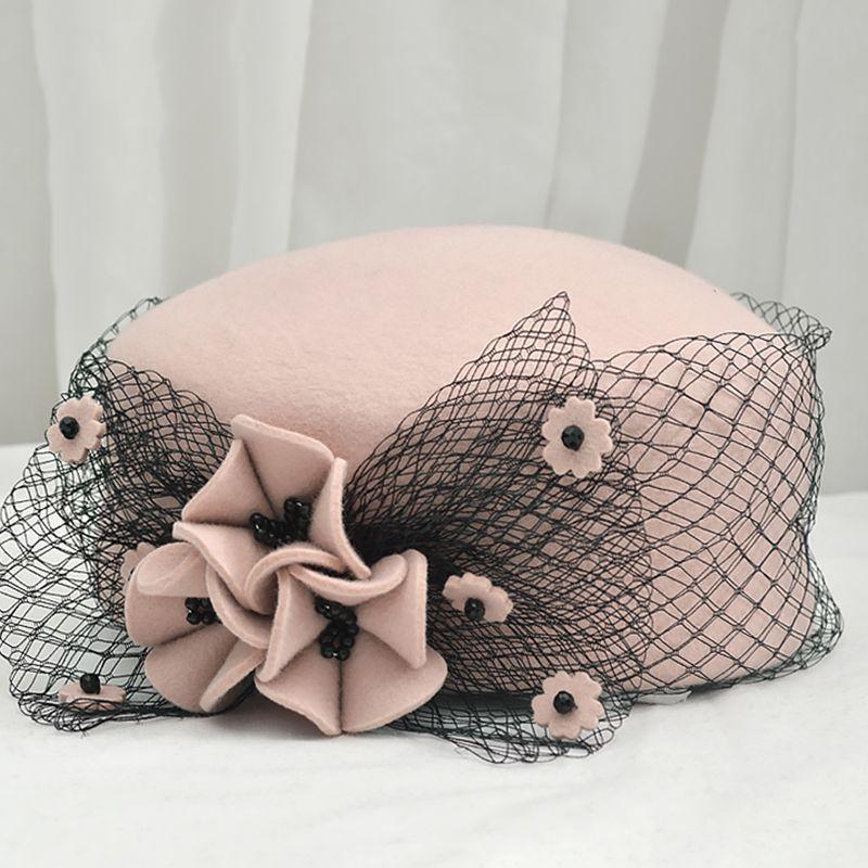 Hat Women's Spring and Autumn New Beret Autumn and Winter Wool Hat Winter Woolen Hat Face Thin Versatile Foreign Style Top Hat