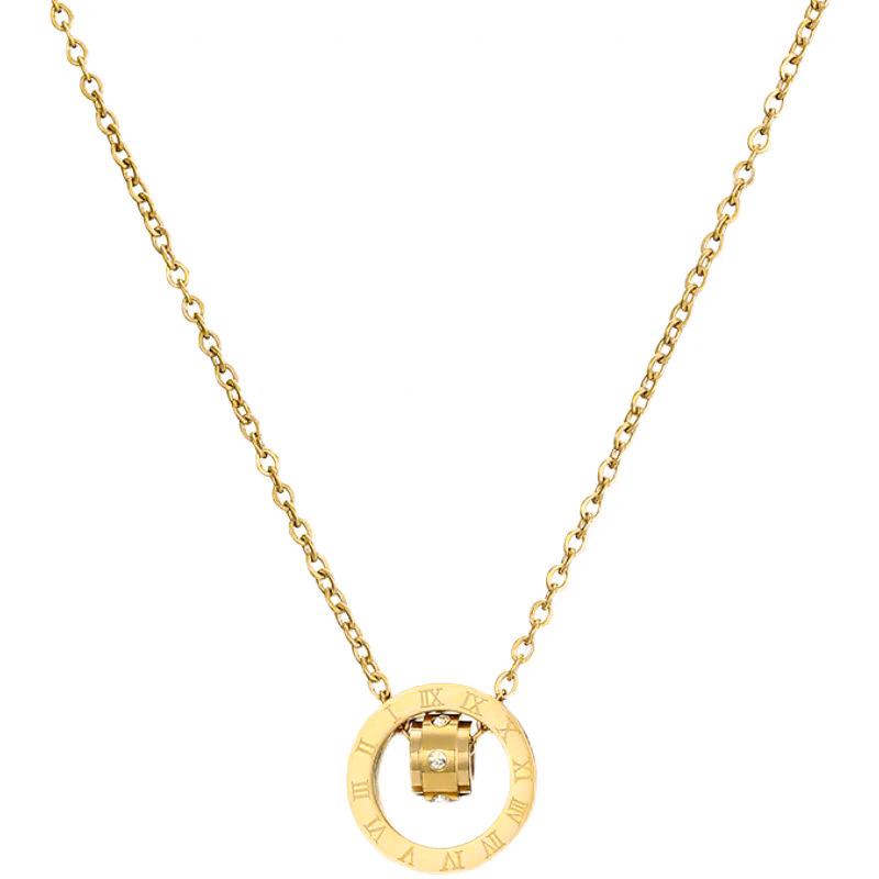 Rotating Ring Niche Design Simple Pendant Short Collarbone Chain Korean Version Cold Wind Neck