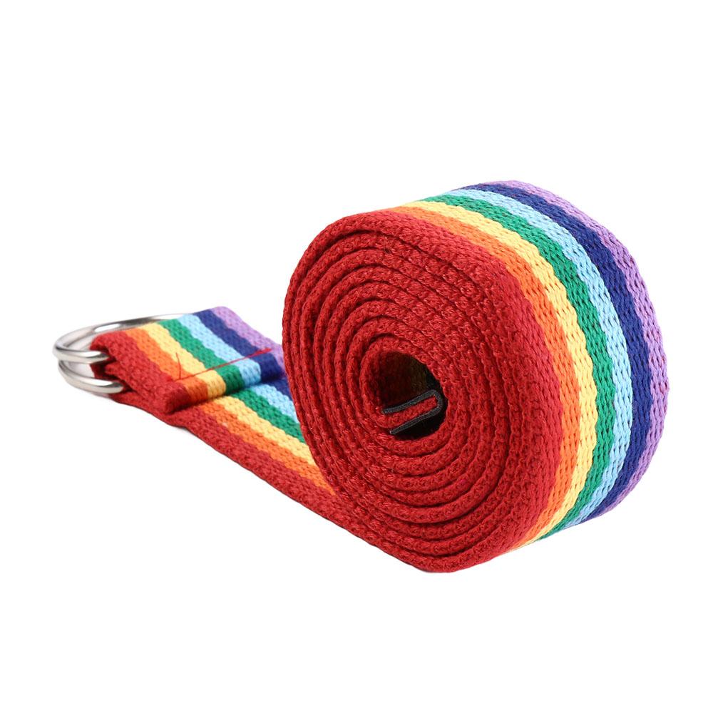 D-förmige Schnalle Regenbogen Canvas Gürtel Langer Canvas Taillengürtel Retro Herren Gürtel Für Jeans