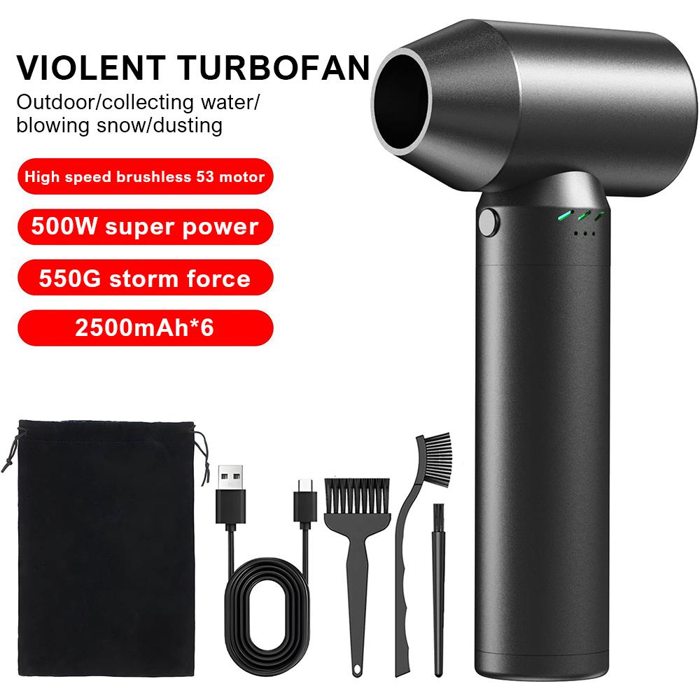 15000mAh Turbo Jet Fan 3 Speed Control 80000RPM Handheld Turbo Jet Fan Brushless Motor Superstrong Instantaneous