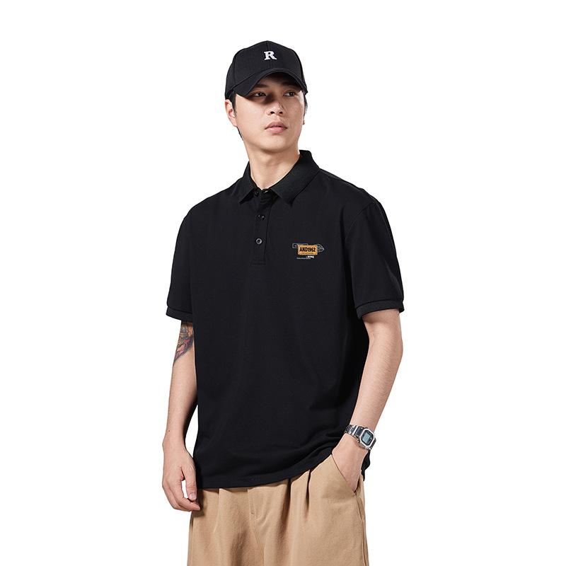 Men's Short-sleeved American POLO Shirt T-shirt Loose Lapel Summer New Men's Polo Shirt