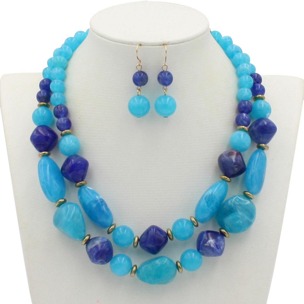 Noble Beaded Necklace Fashion Wear-resistant Ideal Gift Female Dangle Earrings Set