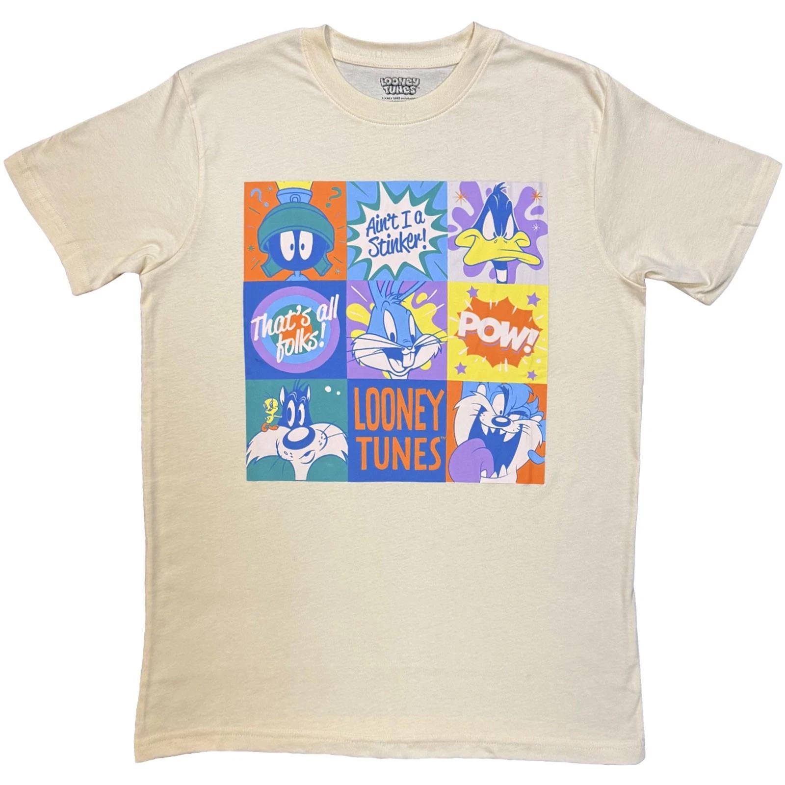 Looney Tunes That s All Folks! Grid Pastel Official T-Shirt Mens 3XL