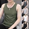 Herren Weste Sommer Ärmellos Rundhals Schlank Passend Tanktops Einfarbige Sport Fitness Camisole Täglich