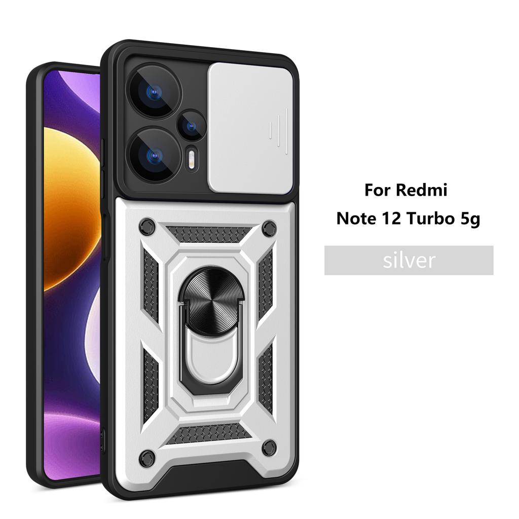 For Xiaomi Poco F5 Case Poco F5 Cover Poco F5 Magnetic Ring Holder Armor Phone Case Slide Camera Protect Back Cover