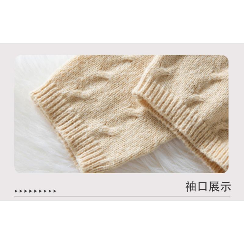 Herbst- und Winterrollkragen Damenpullover Lässig Locker Zopfmuster Warm Langärmeliger Pullover Top