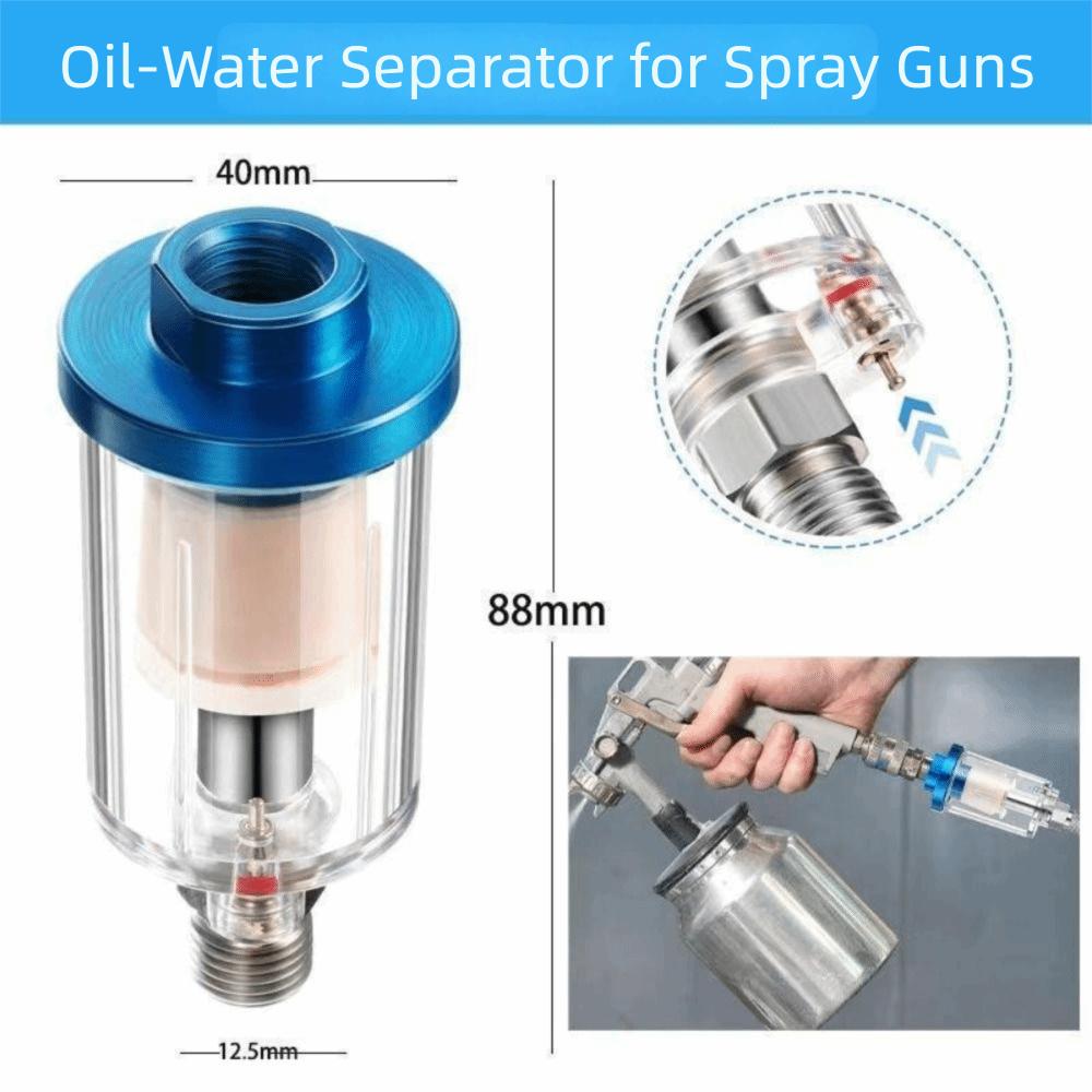 2pcs 1/4 Inch BSPP Oil Water Separator 1/4 Inch NPT Male and Female Thread Compressed Air Filter Plastic