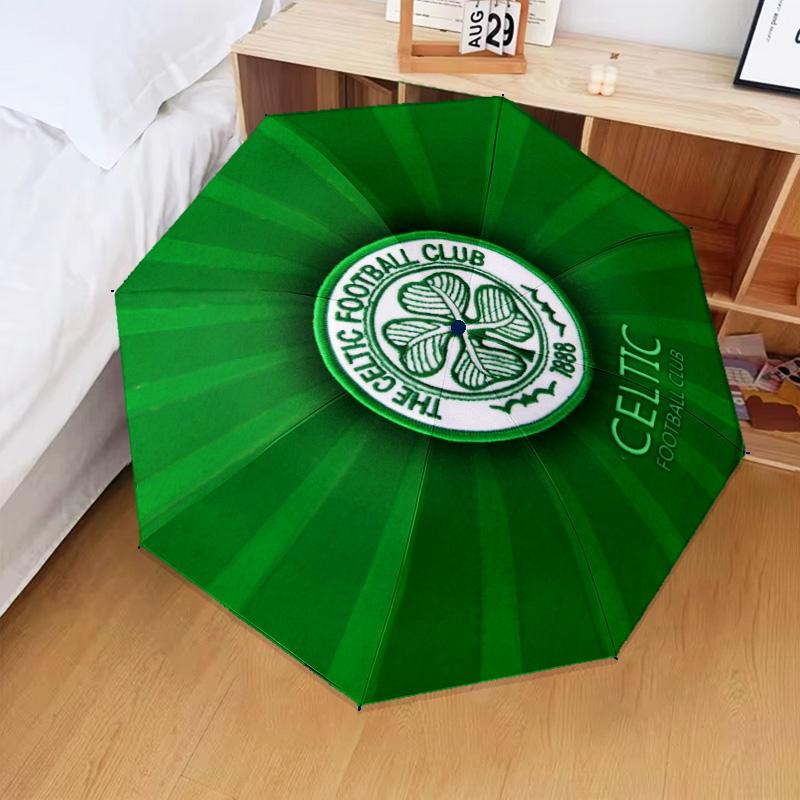 1PC Celtic Football Club Crest Printed Umbrella Folding umbrella, automatic umbrella 8-Frame for Travel, camping Fan gifts Christmas Gifts