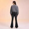 Women's Mid Rise Flare Jeans Vintage Washed Stretch Denim Bell Bottom Pants Plus Size