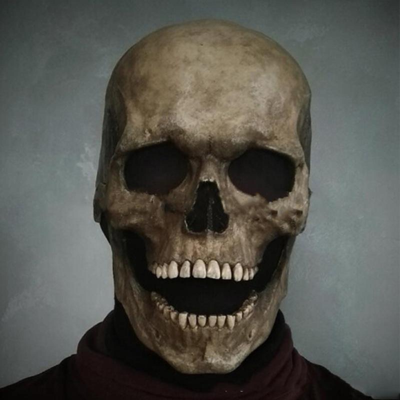 Halloween hororová maska ​​Čelist Ústa Pohyblivá lebka Latexová maska ​​Skull Cosplay Rekvizity