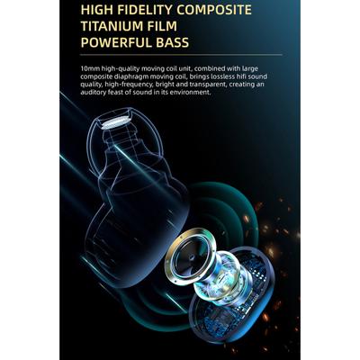 Wireless Headset 5.3, Stereo Music Headphones Headphones IPX4 Noise Cancelling with Charging Case For Laptop Mobile Phone Sports Fitness Blac