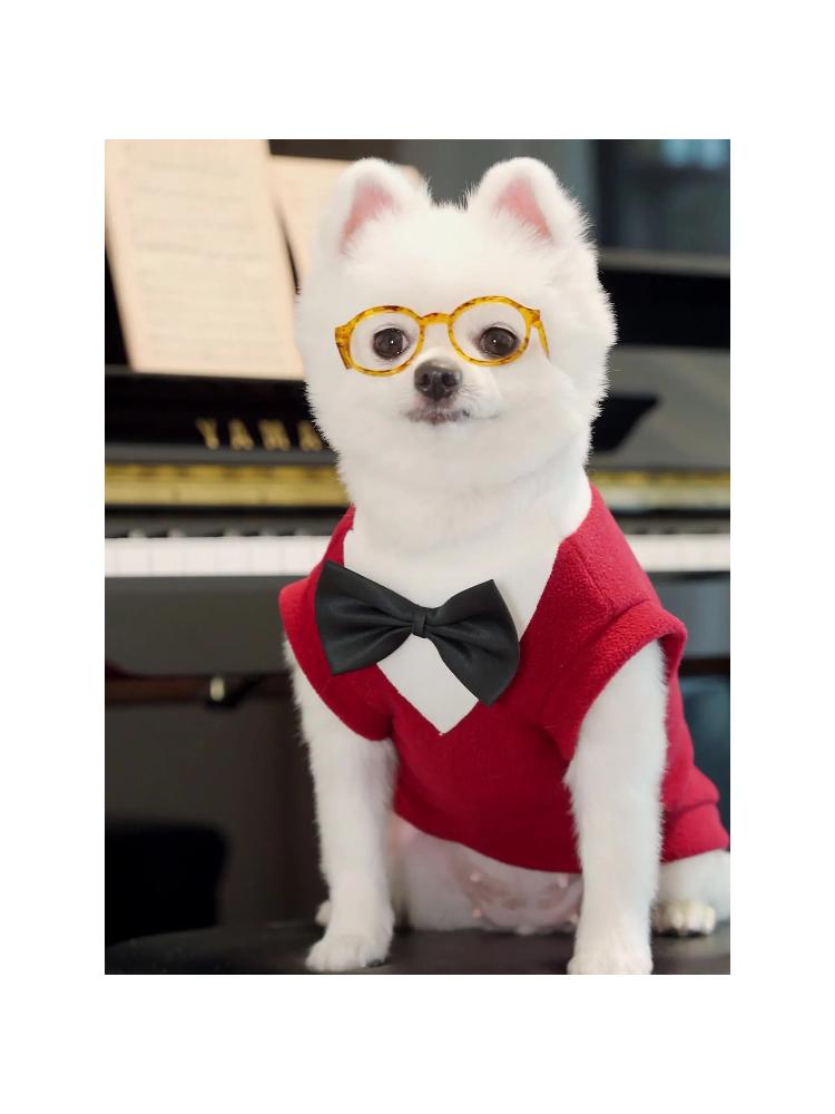 Elegant Pet Tuxedo for Small Dogs Cats Wedding Party Suit with Bow Tie Formal Outfit Dog Clothes Costume